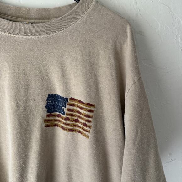 Crazy Shirts Shirt Mens Large Tan Kona Coffee Dyed Flag Graphic Short Sleeve USA - Picture 3 of 9